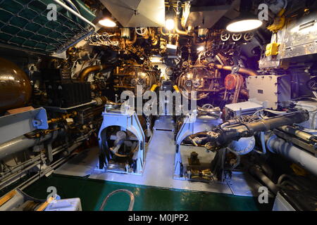 USS Drum Torpedo room Stock Photo