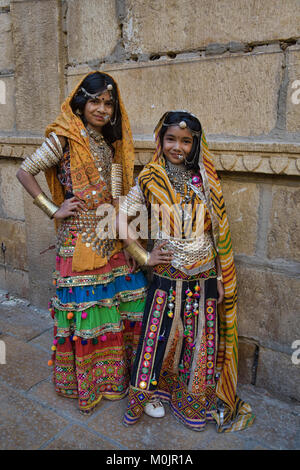 Rajasthani beauties, Jaisalmer, Rajasthan, India Stock Photo