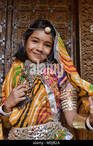 Rajasthani beauty, Jaisalmer, Rajasthan, India Stock Photo