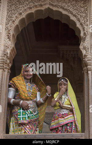 Rajasthani beauties, Jaisalmer, Rajasthan, India Stock Photo