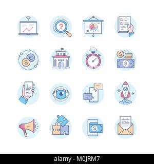 Business concepts - set of line design style icons Business - set of line design style icons Stock Vector