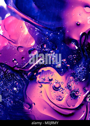 Blue-orange abstraction background macro shooting circles drops planet cosmos galaxy creative art for advertising text Stock Photo