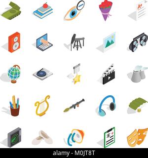 Applying icons set, isometric style Stock Vector
