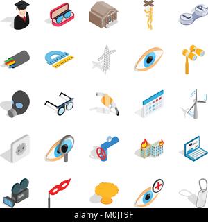 Lease icons set, isometric style Stock Vector