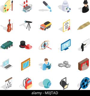 Job icons set, isometric style Stock Vector
