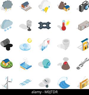Vigor icons set, isometric style Stock Vector