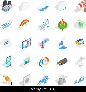 Intensity icons set, isometric style Stock Vector