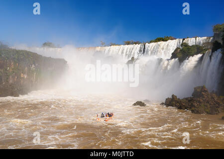 The largest waterfalls on the Earth, located on the border Brazil, Argentina, and Paraguay. Iguazu Falls, South America