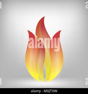 Fire Icon Isolated on Grey Background Stock Vector