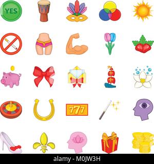 Excellence icons set, cartoon style Stock Vector