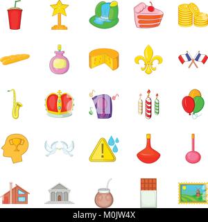 Preponderance icons set, cartoon style Stock Vector