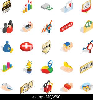 Control icons set, isometric style Stock Vector