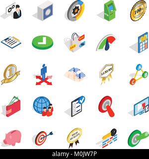 Dominance icons set, isometric style Stock Vector