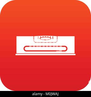 Building level icon digital red Stock Vector