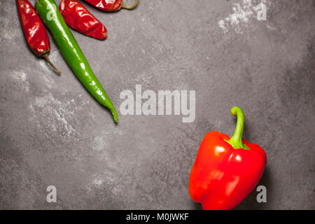 Sweet and chili peppers Stock Photo