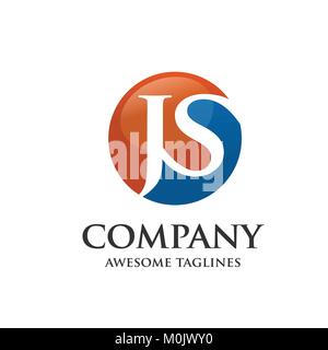 creative concept of letter J and S, J, S, Letter J,js letter vector Stock Vector