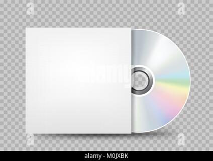compact disc white cover transparent Stock Vector