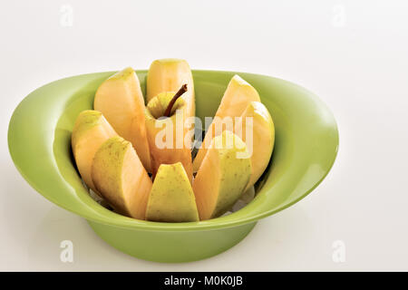 apple cut into wedges from above 2 Stock Photo