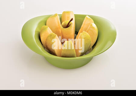 apple cut into wedges from above 3 Stock Photo