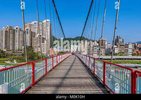 Suspension bridge in Xindian Taipei Stock Photo