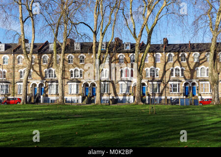 Terraced houses in Hackney near Victoria Park, London England United Kingdom UK Stock Photo