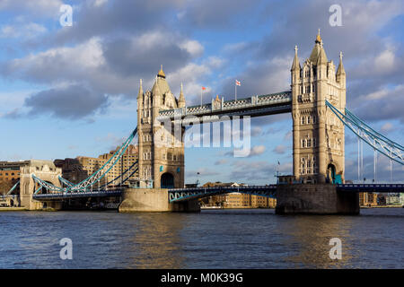 The Tower Bridge on the River Thames in London, England United Kingdom UK Stock Photo