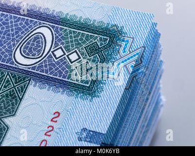 500 SAR five hundred Saudi Arabia riyals cash money banknote with pile ...
