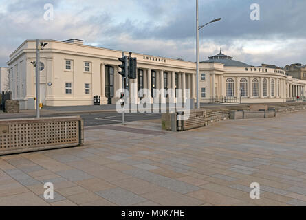 The refurbished Winter Gardens pavilion in Weston-super-Mare, UK. Once owned by North Somerset Council, the building is now part of Weston College. Stock Photo