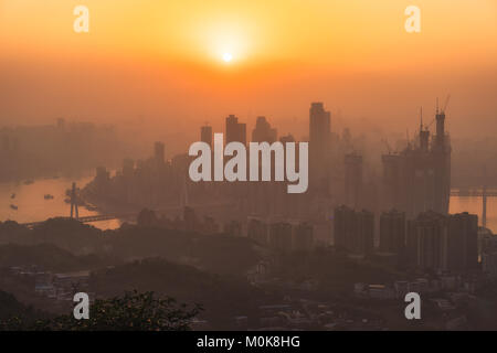 Chongqing cityscape at sunset Stock Photo