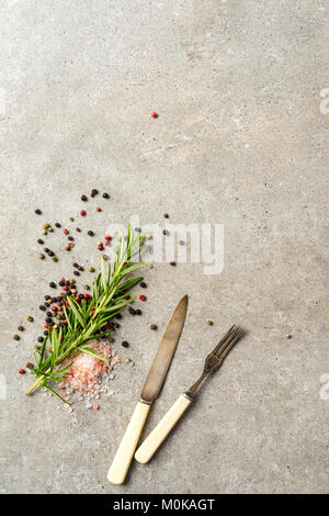 Food background with fresh herbs and spices Stock Photo