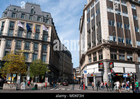 The Marriott Hotel and Pizza Hut in Brussels, Belgium Stock Photo