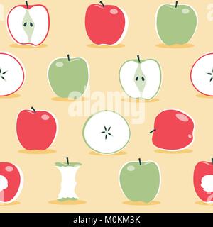 A , seamless, repeat pattern of apples in the Scandinavian style. This is a scalable and editable vector drawing. Stock Vector