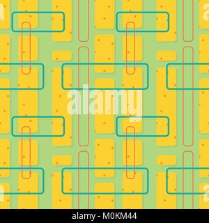 A , seamless, repeat pattern of rounded rectangles, in the Scandinavian style. Stock Vector