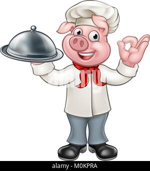 Pig Chef Cartoon Character Mascot Stock Vector