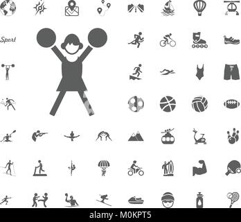 Cheerleader icon. Sport illustration vector set icons. Set of 48 sport icons Stock Vector