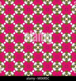 Seamless flower pattern. Blue, green, pink shades. Dark background Vintage oriental style Stock Vector