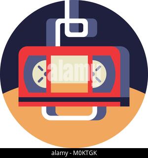 Video Tape Icon in Flat Style Stock Vector