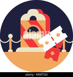Cinema Ticket Office Icon in Flat Style Stock Vector