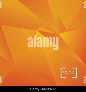 Abstract geometric triangle polygonal space low poly orange background. Vector illustration Stock Vector