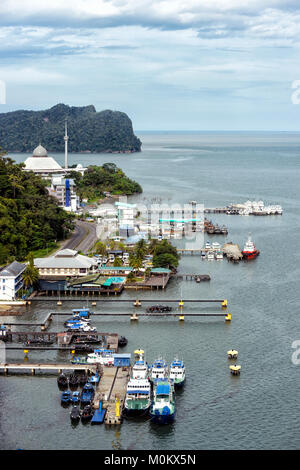 View of the fishing harbour, Sandakan, Sabah, Borneo, Malaysia Stock Photo