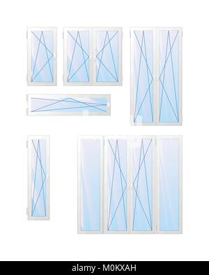 Window ans door types of opening Stock Vector