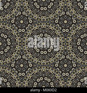 Seamless repeating pattern of colored mandalas Stock Photo