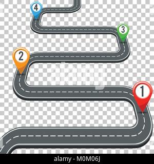 Timeline Road Infographics with Pin Pointers Stock Vector Image & Art ...