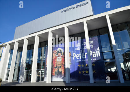 The Marlowe Theatre in Canterbury, Kent. Named after poet and playwright Christopher Marlowe, the theatre was designed by Keith Williams Stock Photo