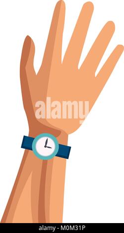 Hand with wristwatch Stock Vector