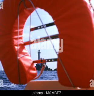 AJAXNETPHOTO. FASTNET ROCK, IRELAND. - ICONIC NAVIGATION WAY POINT IN THE FASTNET YACHT RACE LOCATED OFF SOUTHERN IRLEAND, SEEN FROM THE DECK OF THE RACE YACHT CONDOR. PHOTO:JONATHAN EASTLAND/AJAX REF:703730 11 Stock Photo