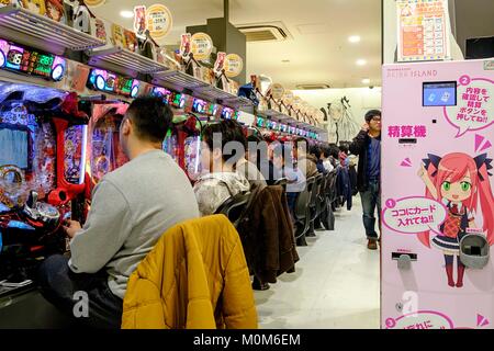 Japan,Honshu island,Kanto region,Tokyo,Akihabra area,Electric Town,Pachinko video game room Stock Photo