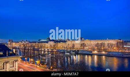 France,Paris,banks of the Seine river,area protected by UNESCO,Louvre museum Stock Photo