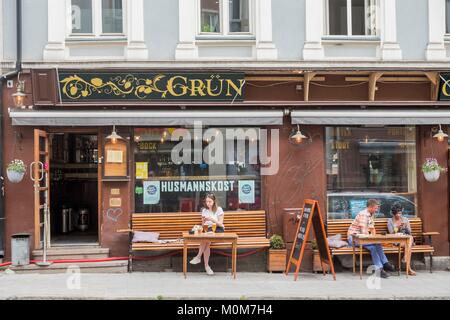 Norway,Oslo,Grünerlokka district,new trendy bobo district,Thorvald Mayers gate street,lined with restaurants and thrift shops Stock Photo