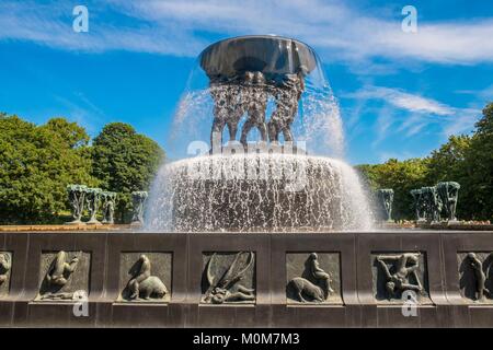 Norway,Oslo,statue in Frognerpark,which gathers 214 statues of the Norwegian artist Gustav Vigeland Stock Photo